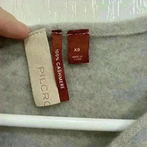 Pilcro Anthropologie XS cropped 100% Cashmere Sweater gray - Picture 4 of 5